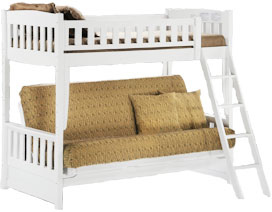 Futon Bunk  White on Southern Waterbeds And Futons    Spice White Futon Bunk Bed