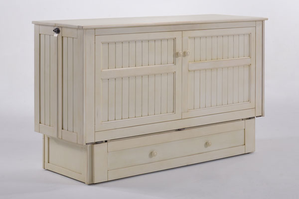 cabinet bed in buttercream finish